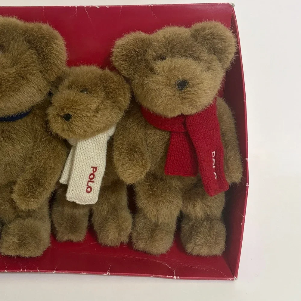 RALPH LAUREN Polo The Bears That Care Teddy Bear Trio 2001 Vintage Box